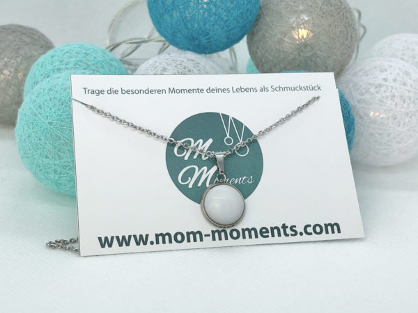 Muttermilchschmuck von Mom-Moments, Muttermilchkette, Kette mit Muttermilch hergestellt, Schmuck aus Muttermilch