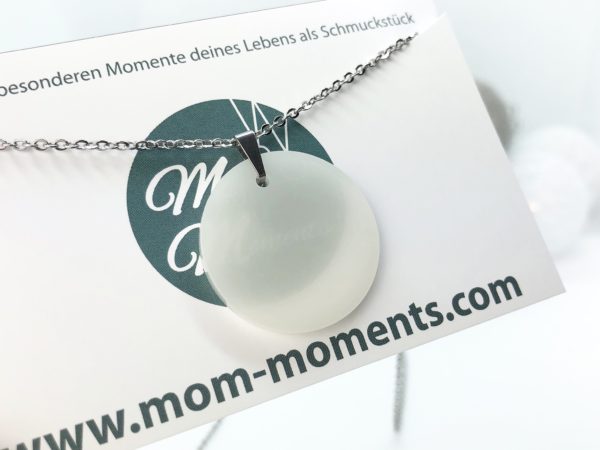 Muttermilchschmuck mit Edelstahlkette, personalisierter Schmuck mit deiner Muttermilch, Halskette, Schmuck aus Muttermilch von Mom-Moments